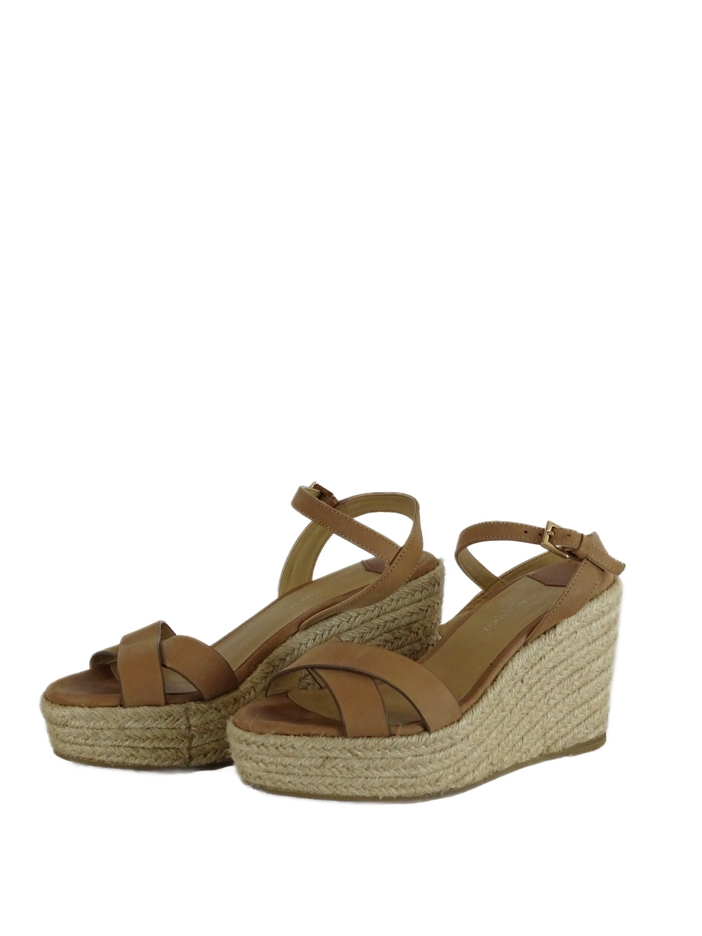 Tony Bianco Brown Strappy Espadrille Wedges 7