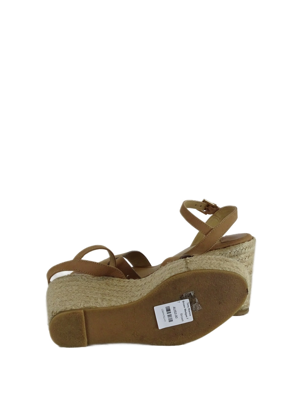 Tony Bianco Brown Strappy Espadrille Wedges 7