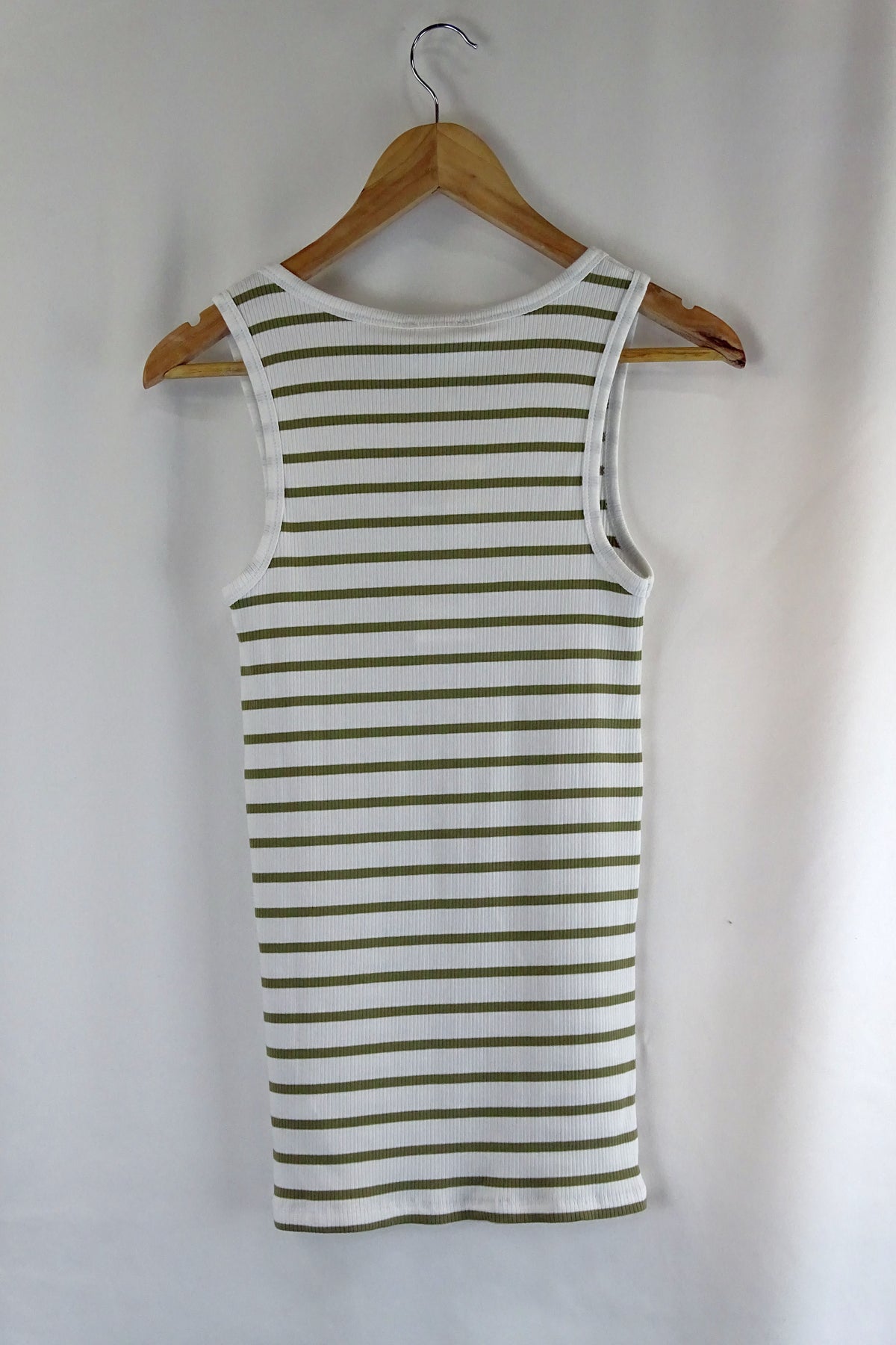 Seed Heritage White And Green Striped Singlet XS