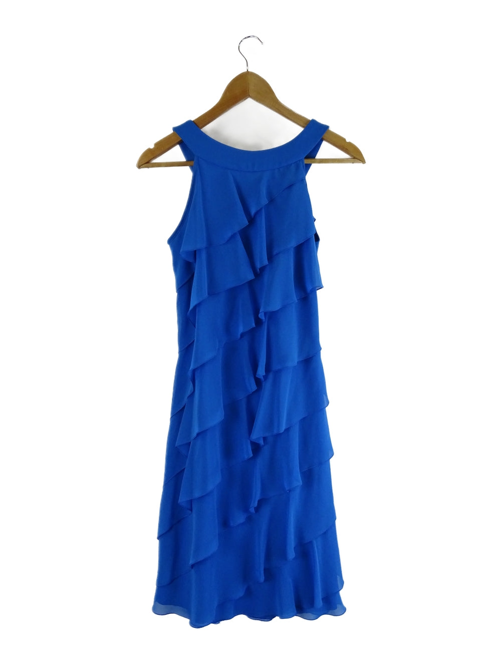 Mr K Blue Ruffled Sleeveless Dress 10