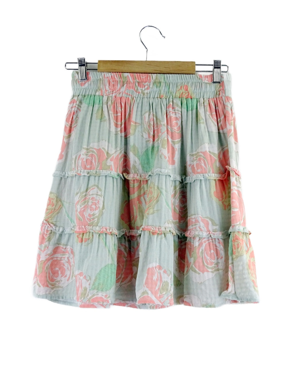 Silent Echo Blue Floral Printed Mini Skirt 10