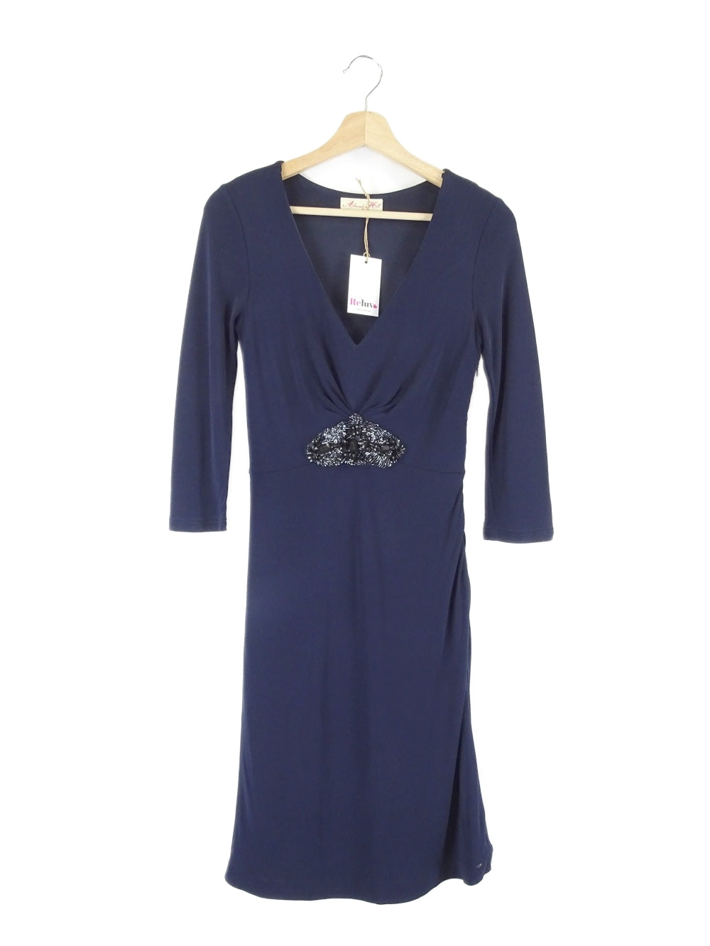 Alannah Hill Navy V Neck Mini Dress 8