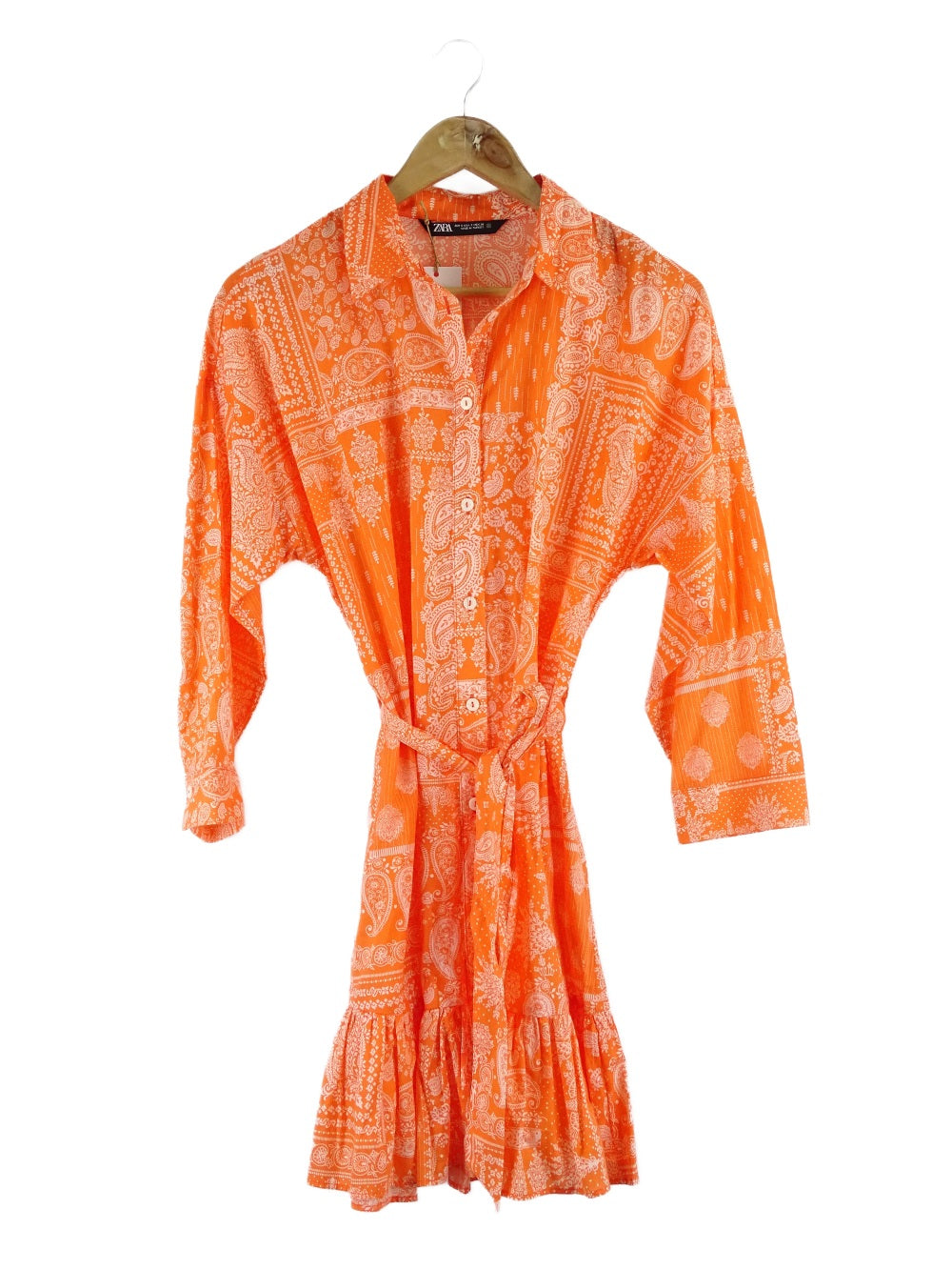 Zara Orange Patterned Dress S