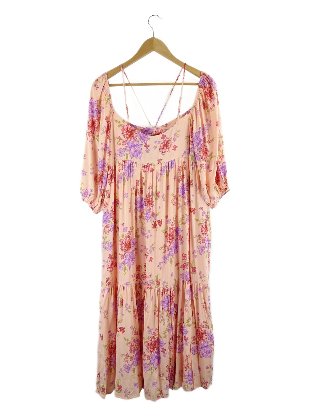 Feather + Noise Orange And Purple Floral Dress 10