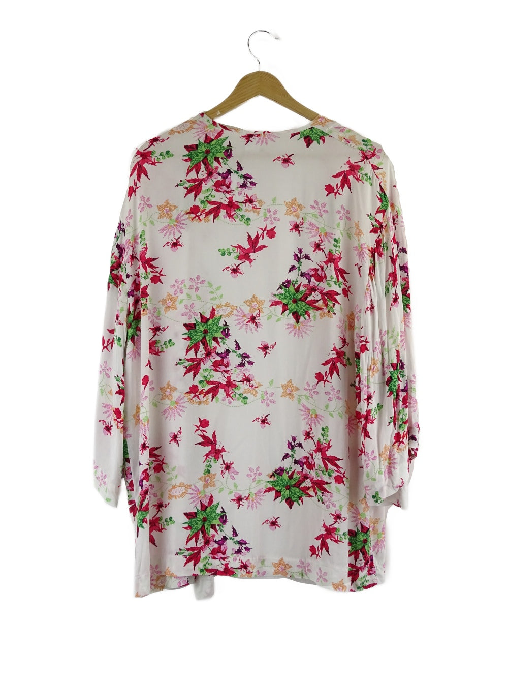 JV Floral White Maple Leaf Kimono S/M