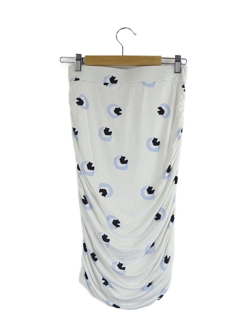 PQ The Label White and Blue Bodycon Mini Skirt S