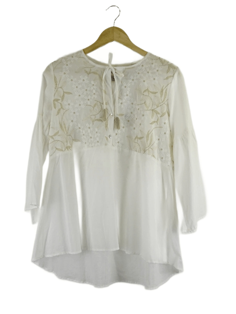 Carolina White Top With Gold Floral Detailing M