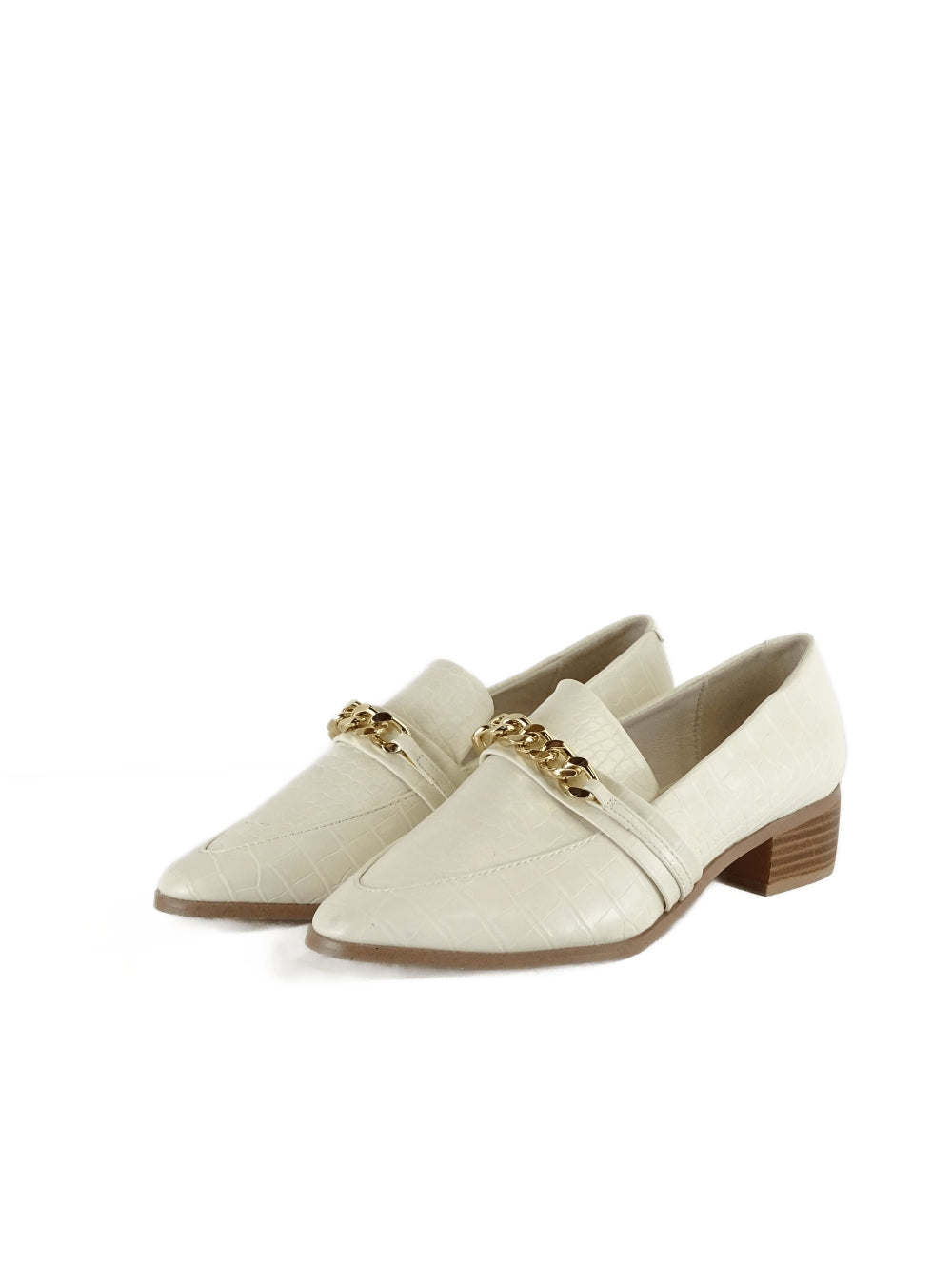 Novo White Croc Print Loafers AU/US 6 (EU 37)