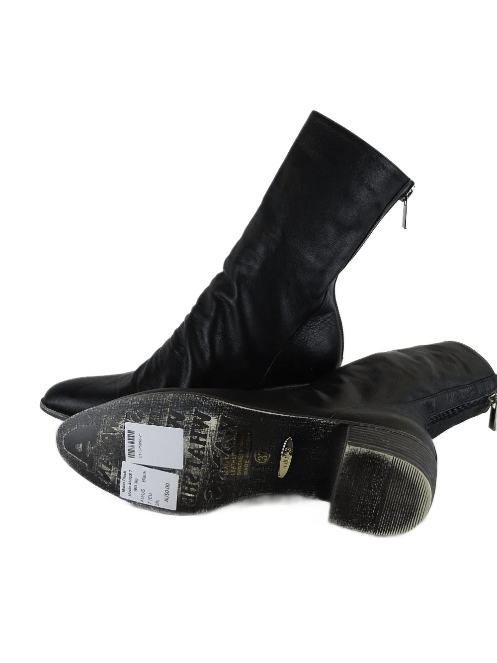 Midas Black Boots AU/US 7 (EU 38)