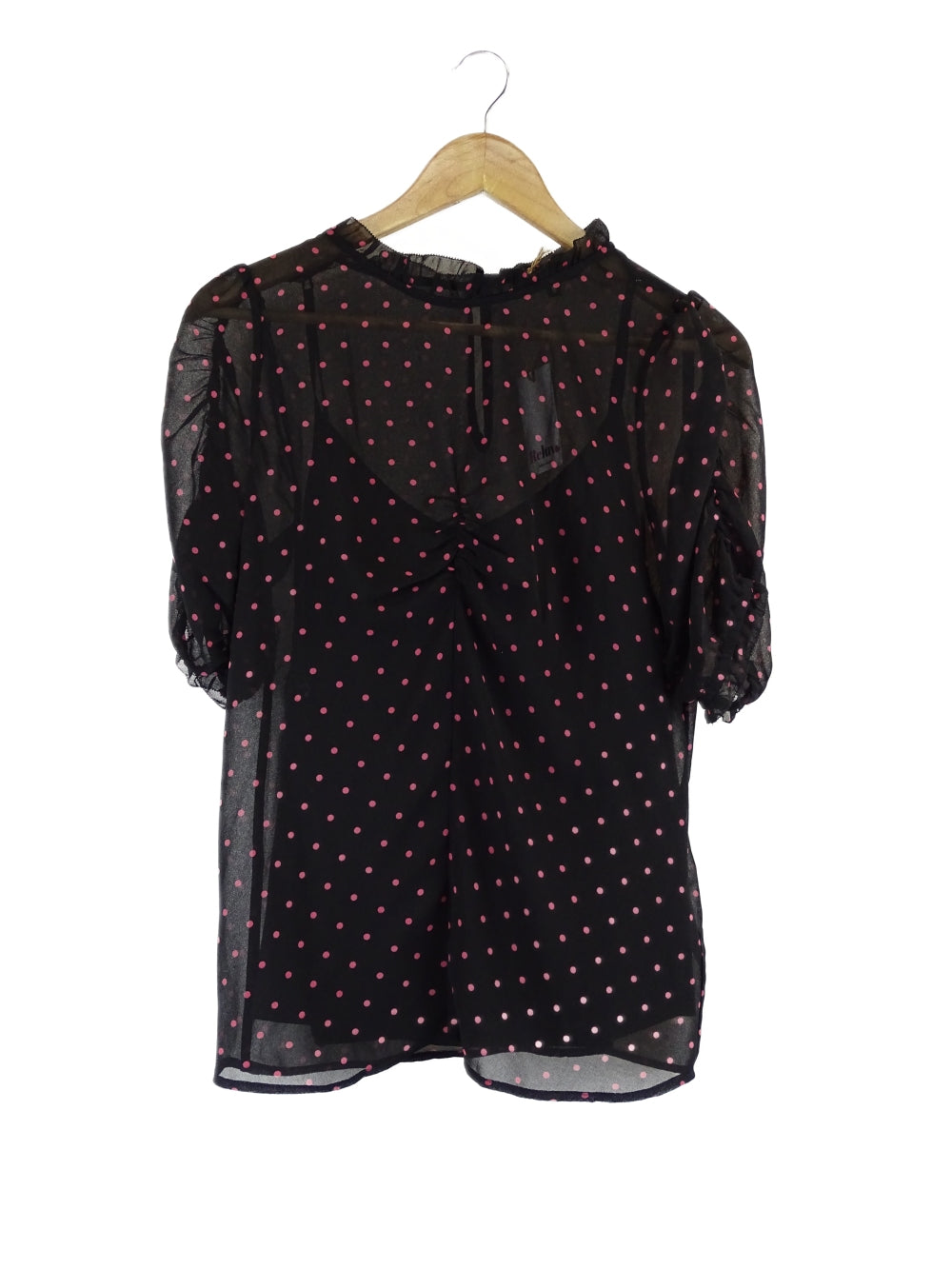 Portmans Black And Pink Polka Dot Top 8