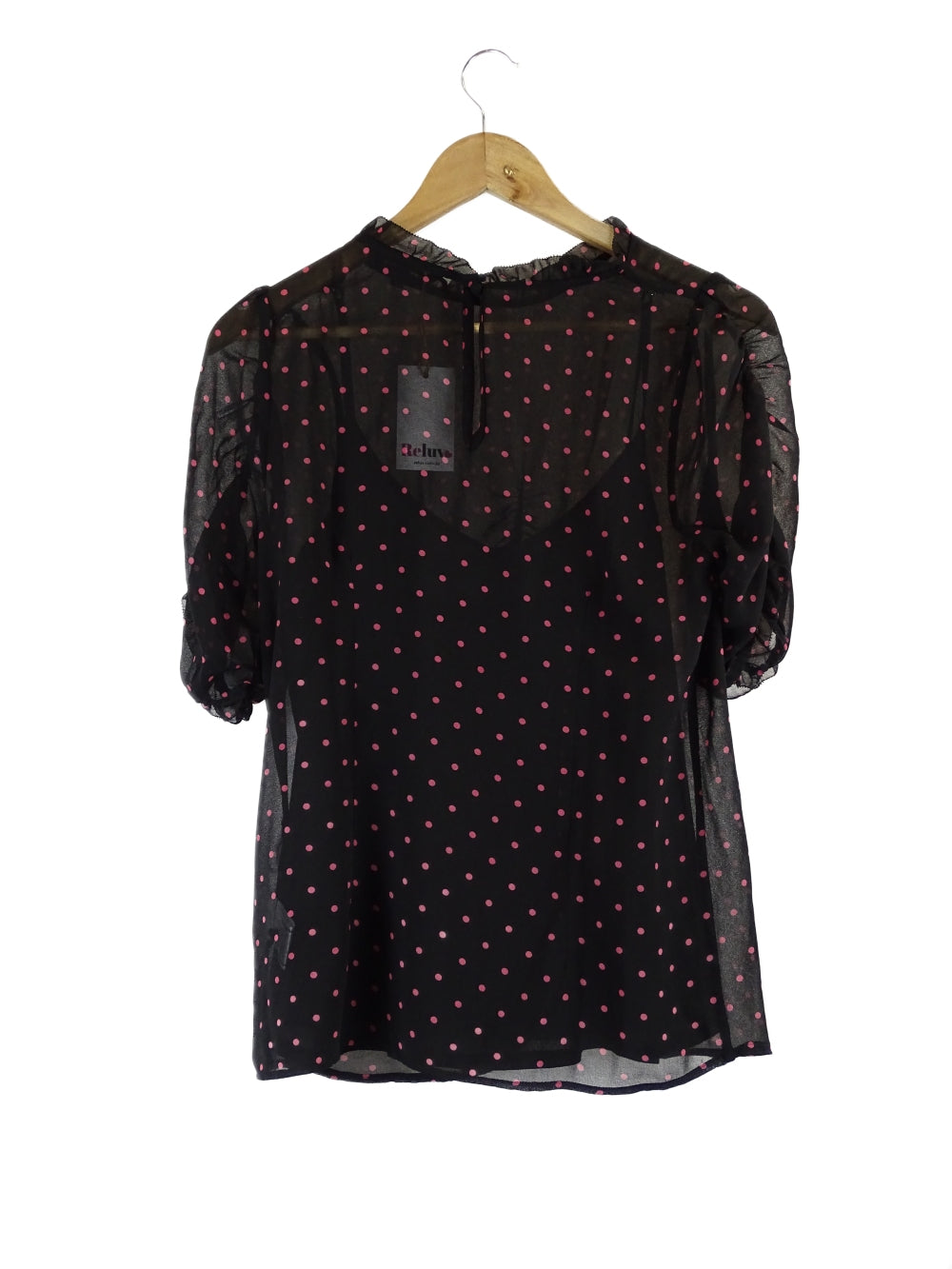 Portmans Black And Pink Polka Dot Top 8