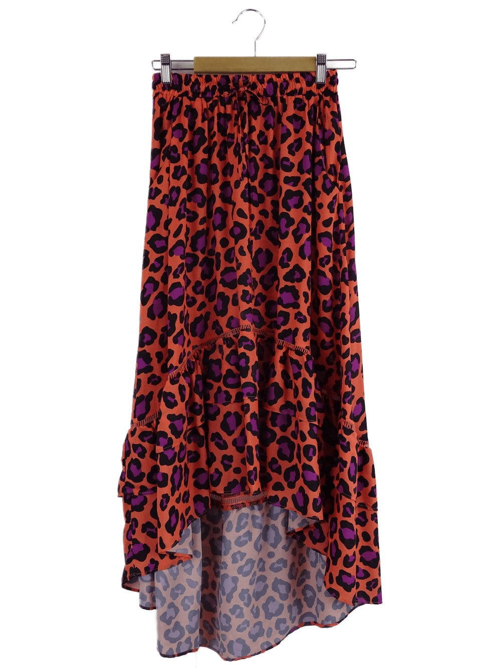 Little Party Dress Orange and Pink Animal Print Midi Skirt 8