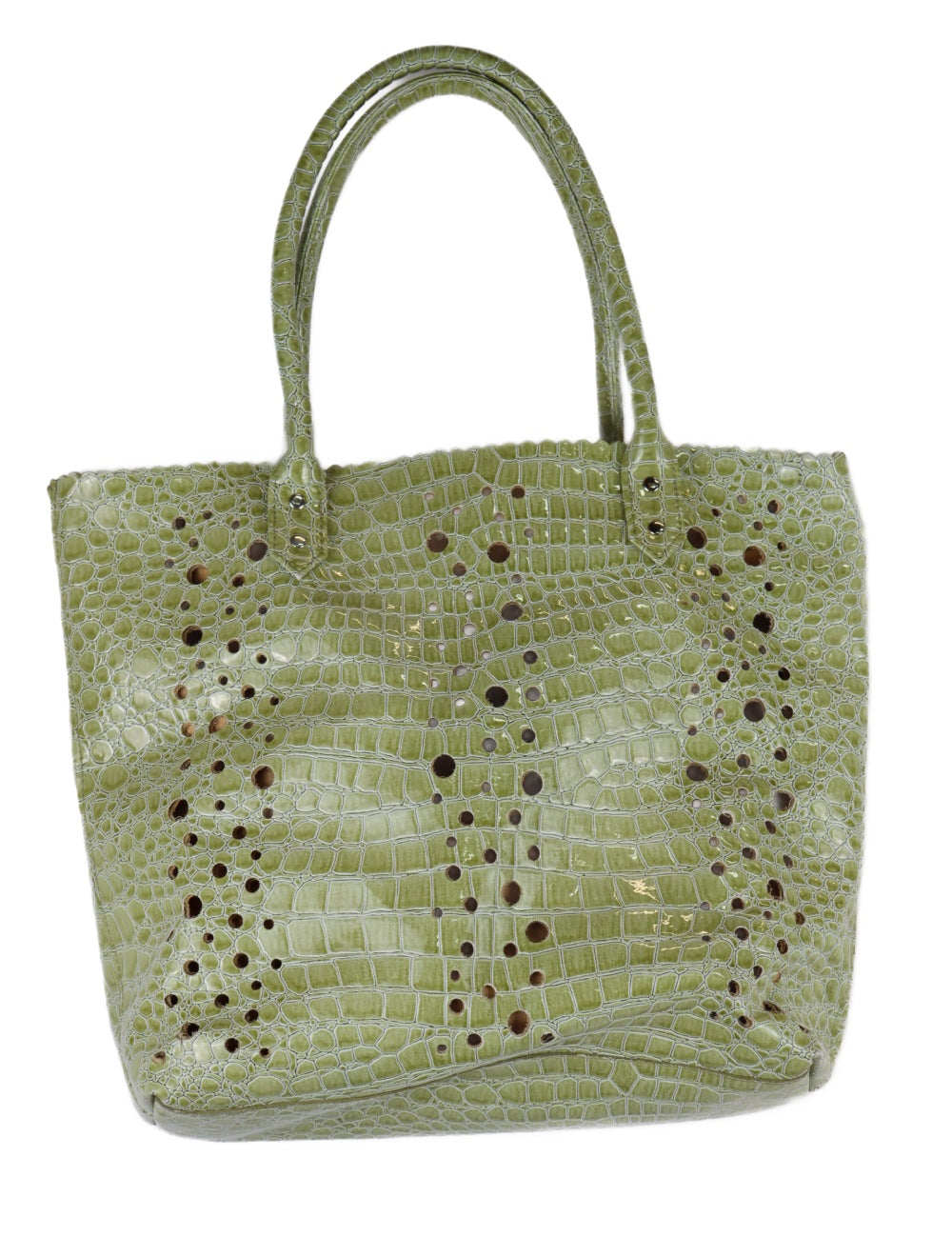 Inclosed Sydney Lime Green Crocodile Print Handbag