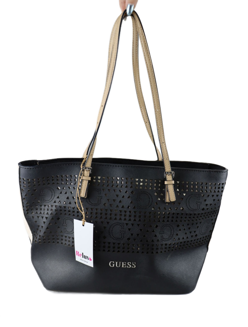 Guess Black and Beige Handbag