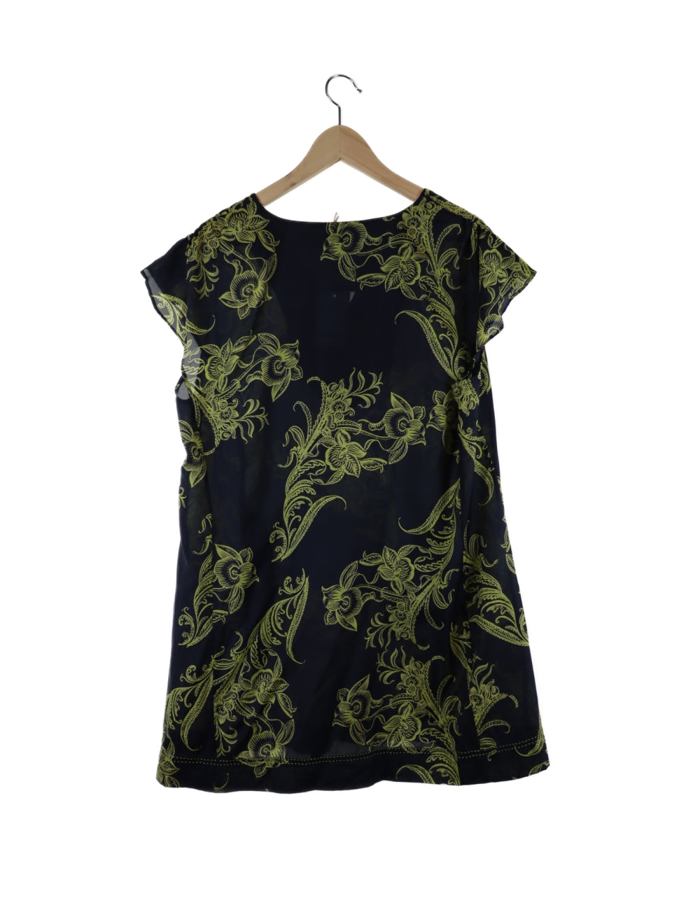 Blue Illusion Black and Green Tunic Top L