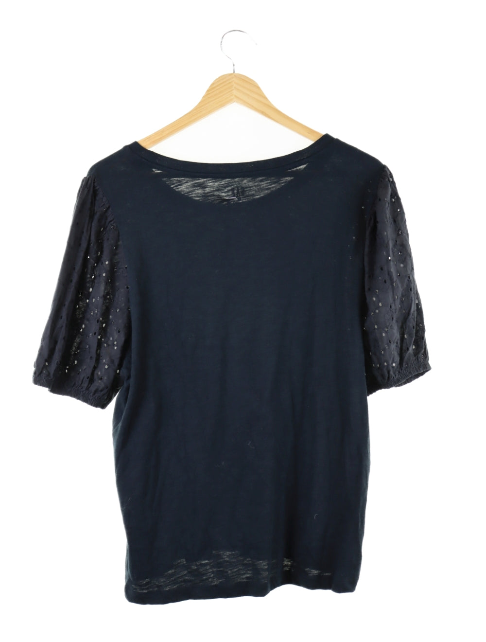 GAP Black T-Shirt With Lace Sleeves L