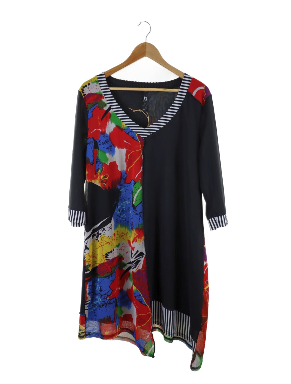 TS Black Multi Coloured Dress (M) 18-20