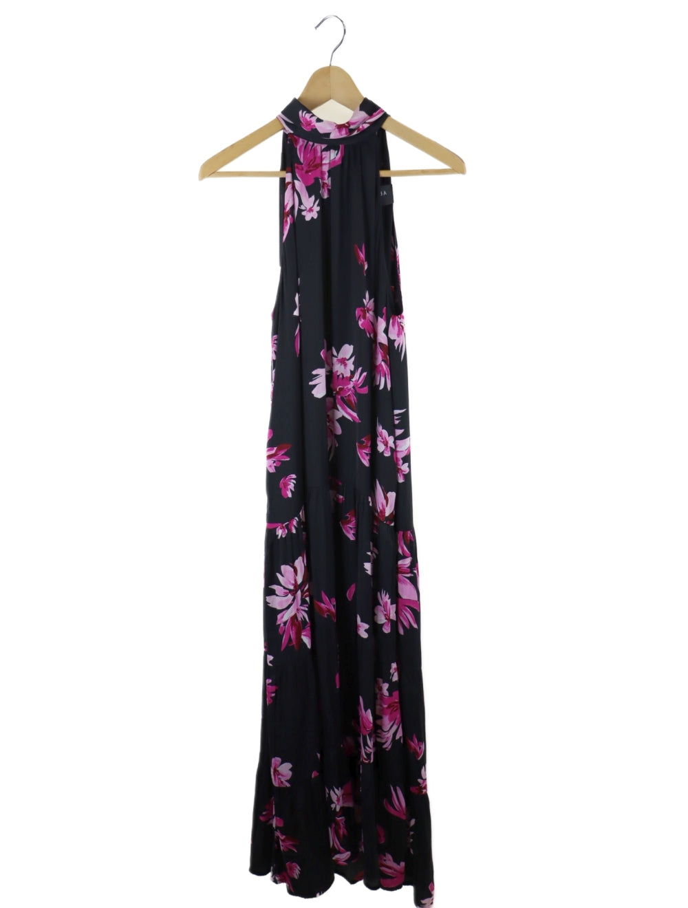 Decjuba Black Floral Halter Maxi Dress M