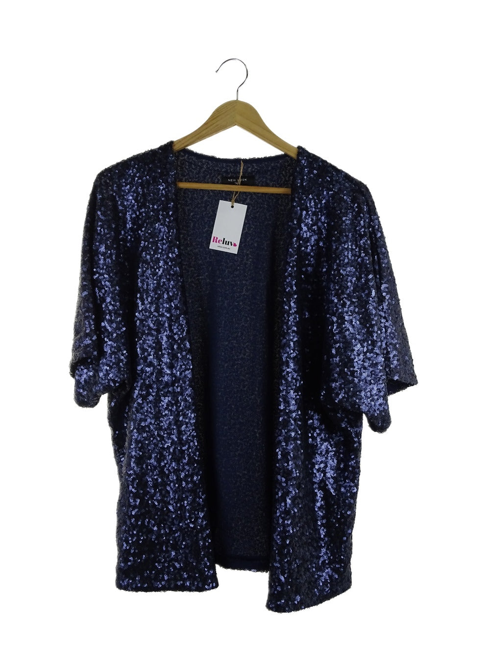 New Look Tall Blue Sequin Cardigan 8 Reluv Clothing Australia