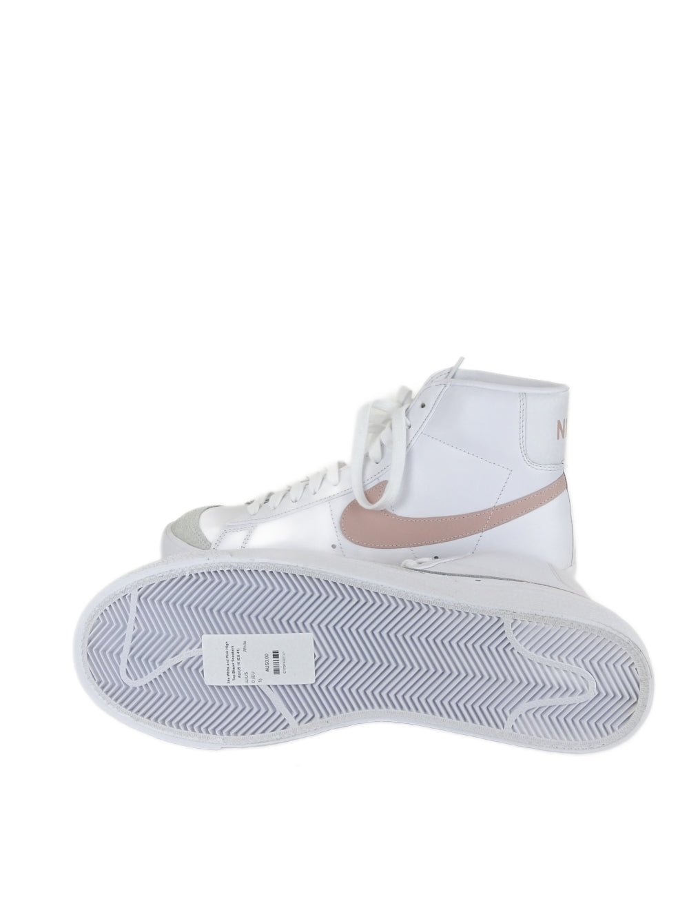 Nike White and Pink High Top Blazer Sneakers AU/US 10 (EU 41)