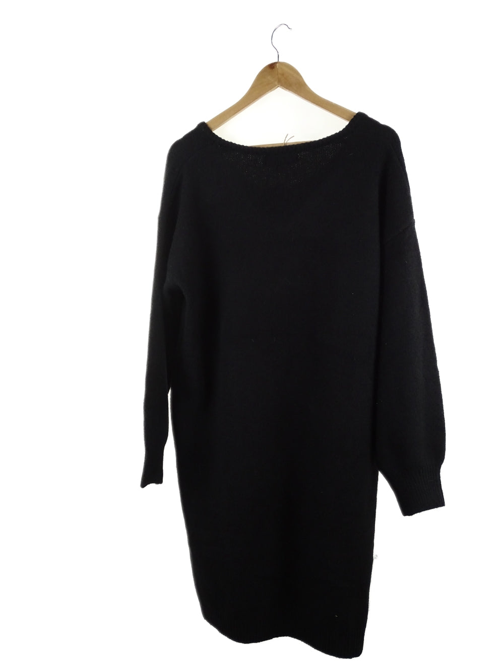 Eb &amp; Ive Black Knit V-neck Dress OSFA