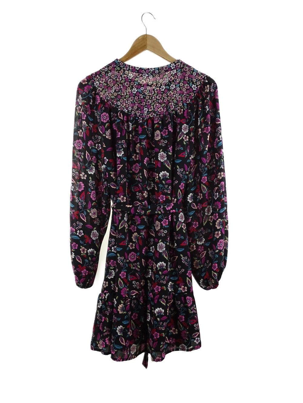 Sportsgirl Black and Floral Print Smock Dress 16