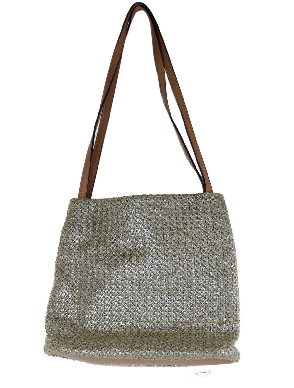 Boutique Beige and Silver Crochet Bag