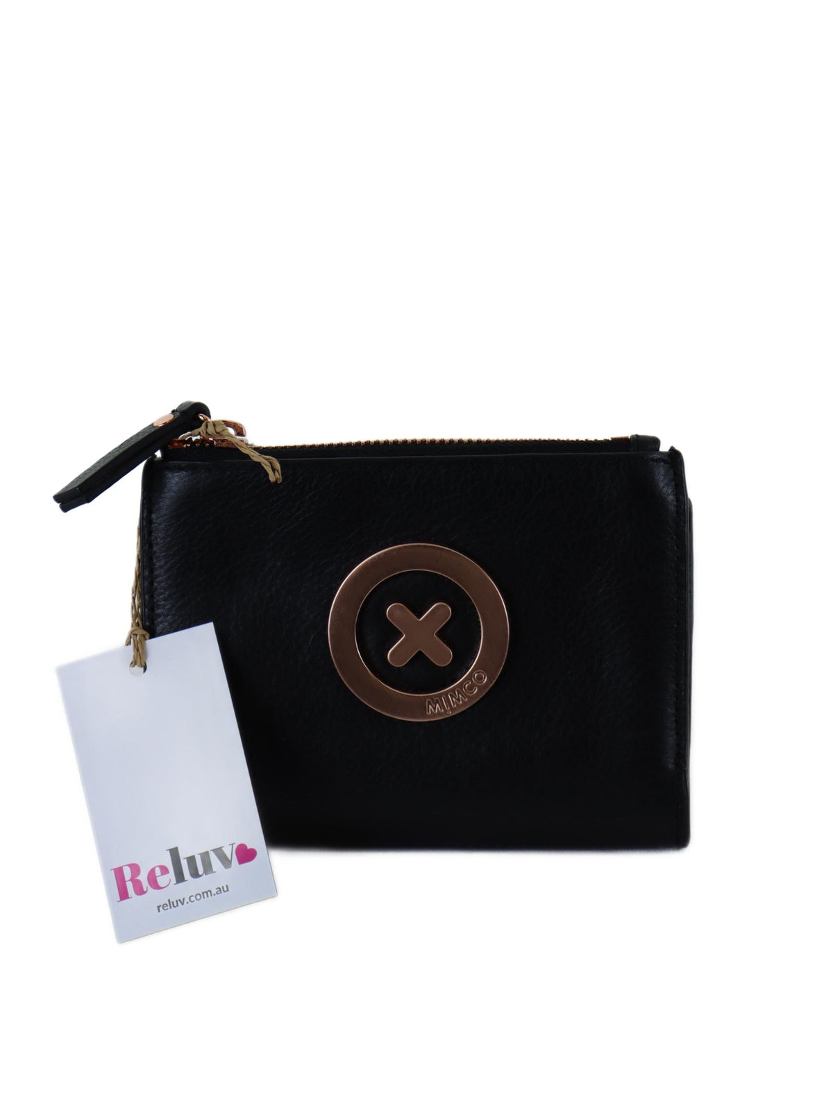 Mimco Black and Rose Gold Mini Purse