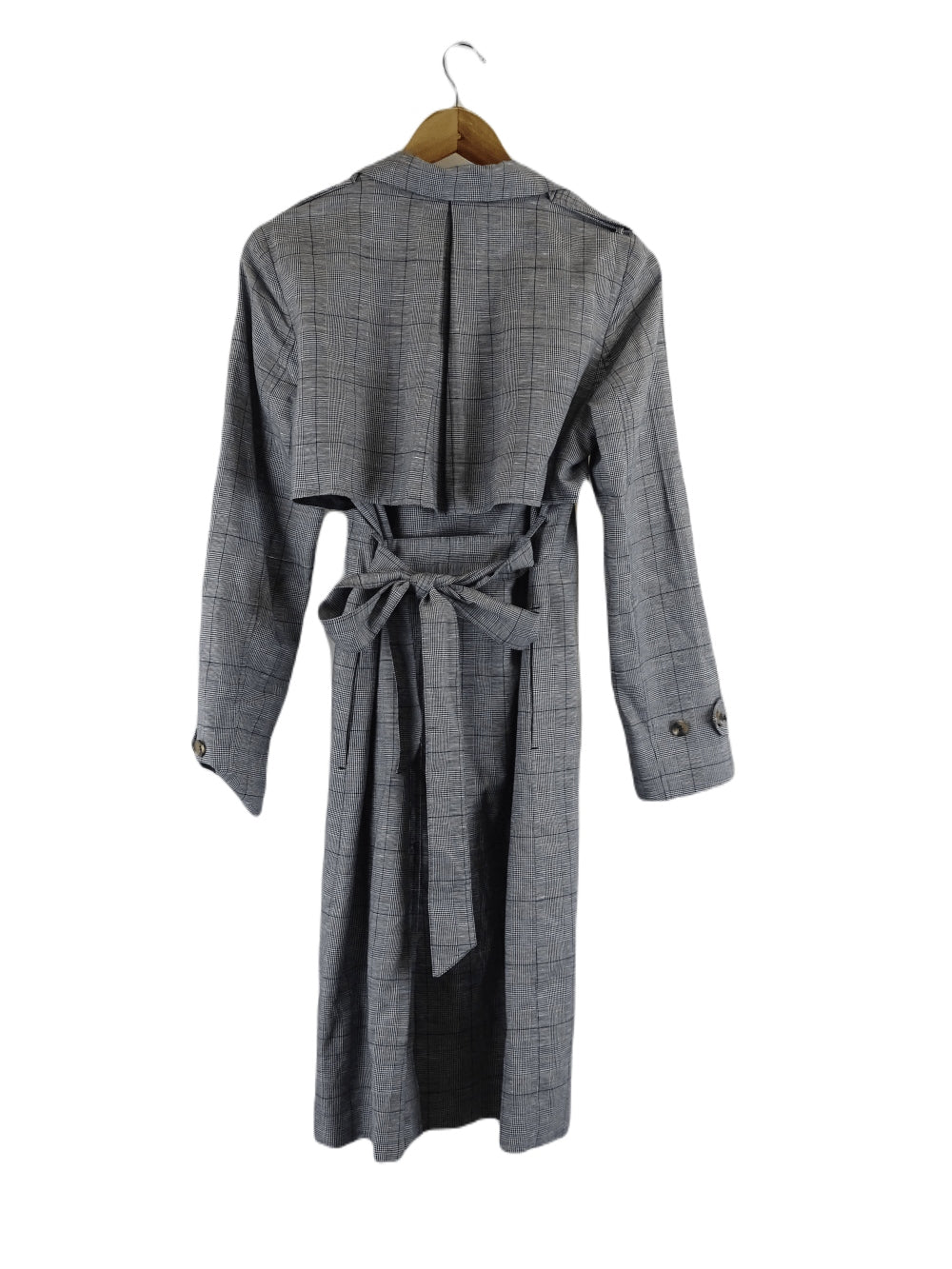 Sussan Black And White Check Trench Coat 8