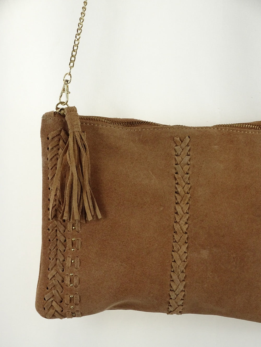 Sportsgirl Tan Suede Crossbody Bag