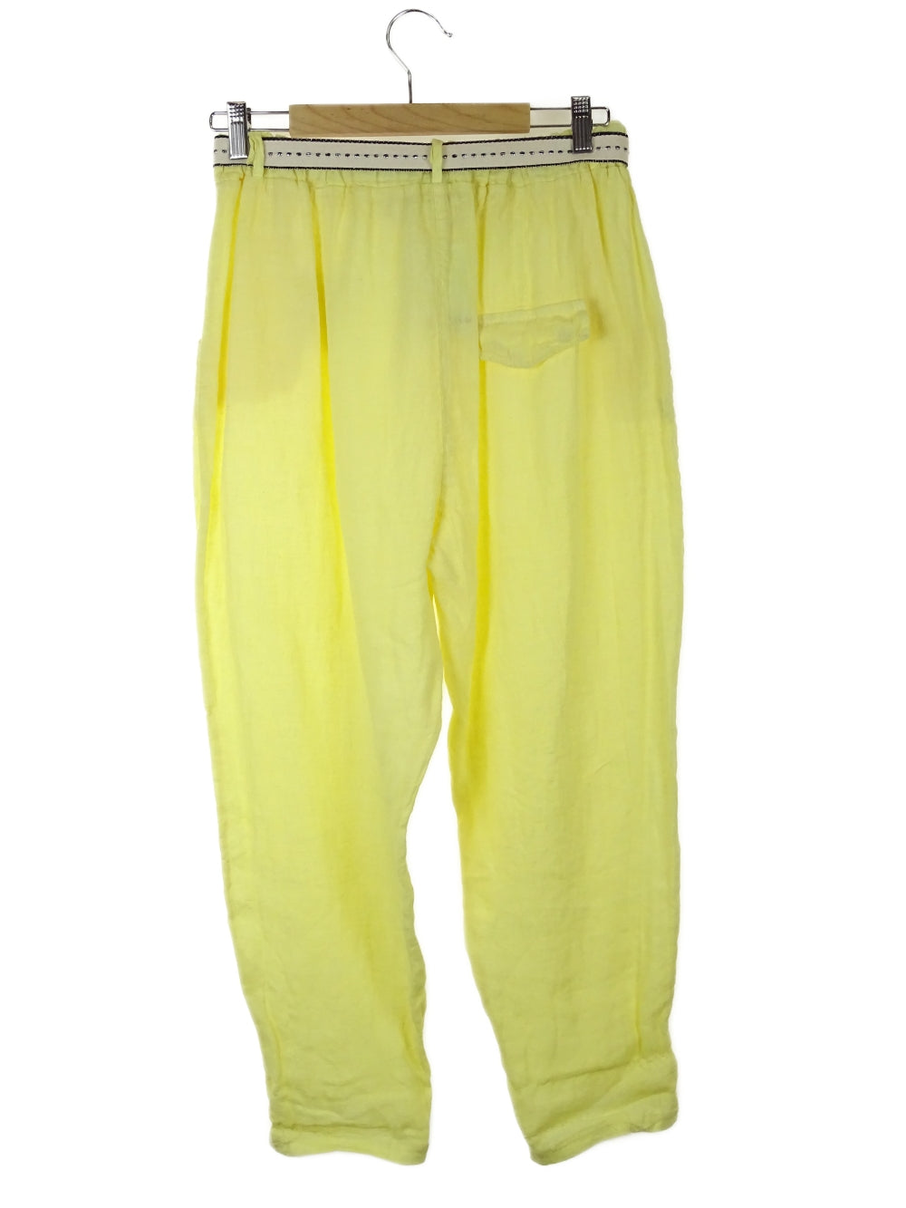 Made In Italy Yellow Linen Pants 10