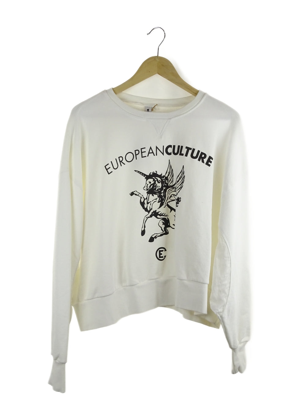 European Culture White Printed Crewneck Jumper XS