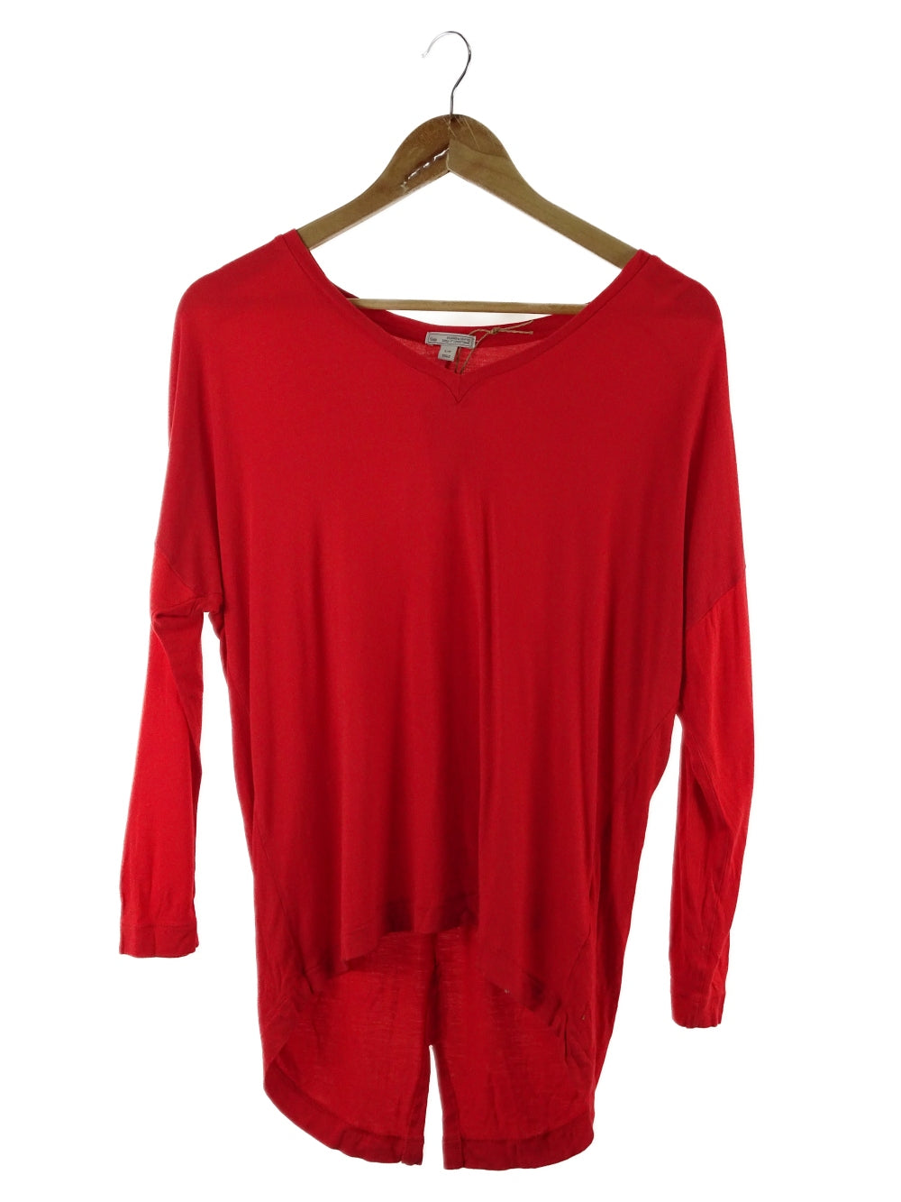 Gap Red V- Neck Longsleeve Top S