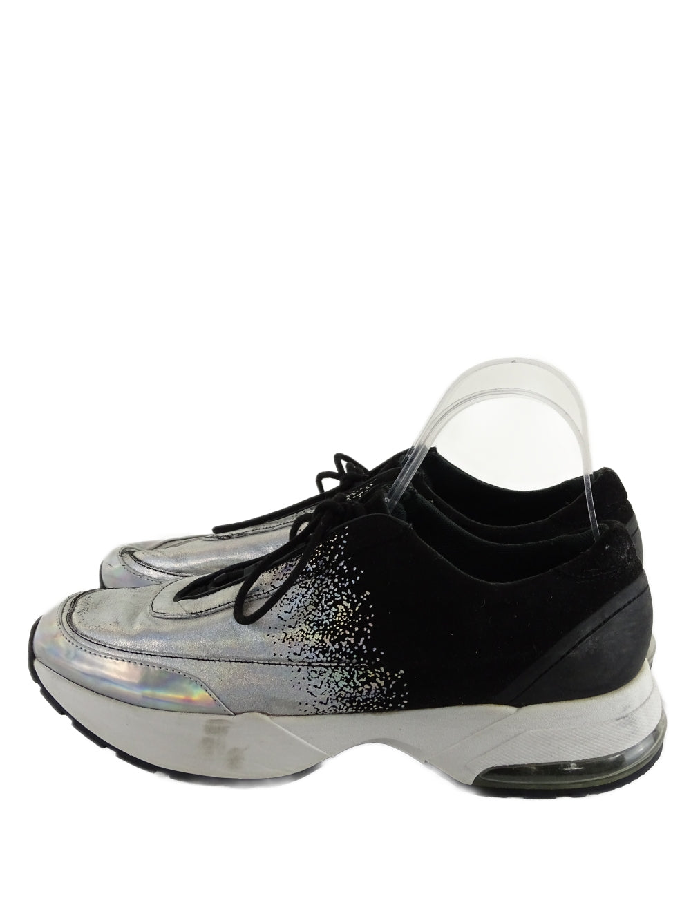 Charles &amp; Keith Black and Silver Holographic Sneakers AU/US 10 (EU 41)