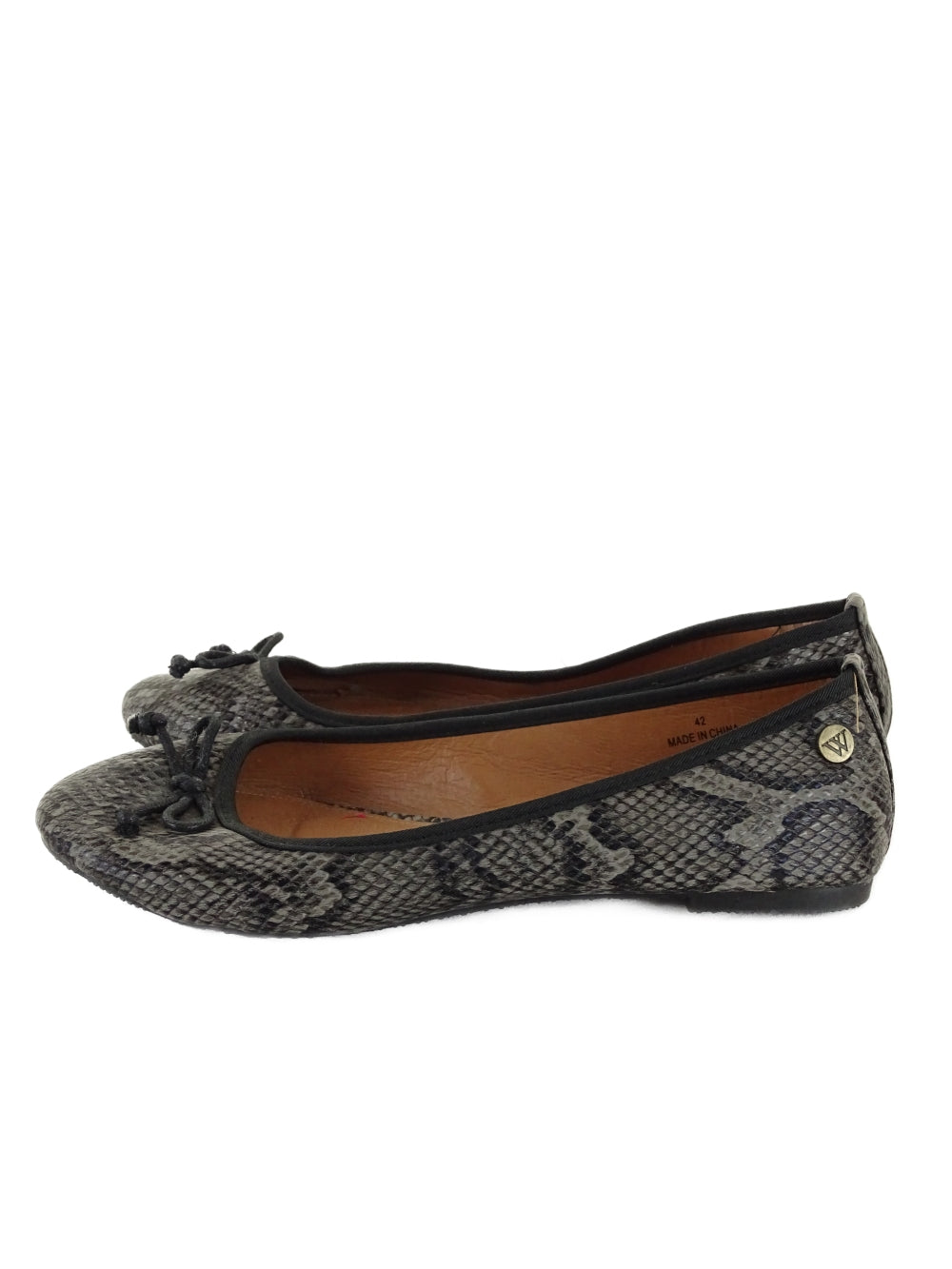 Walnut Snake Print Ballet Flats AU/US 11 (EU 42)