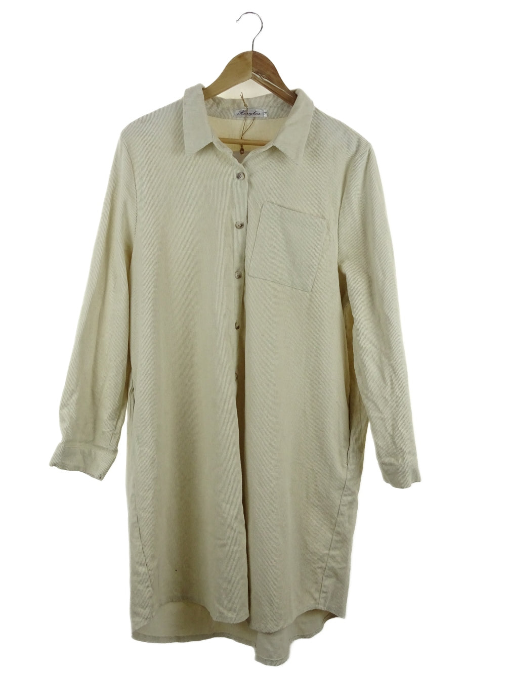 Hourglass Cream Corduroy Button Down Dress 14