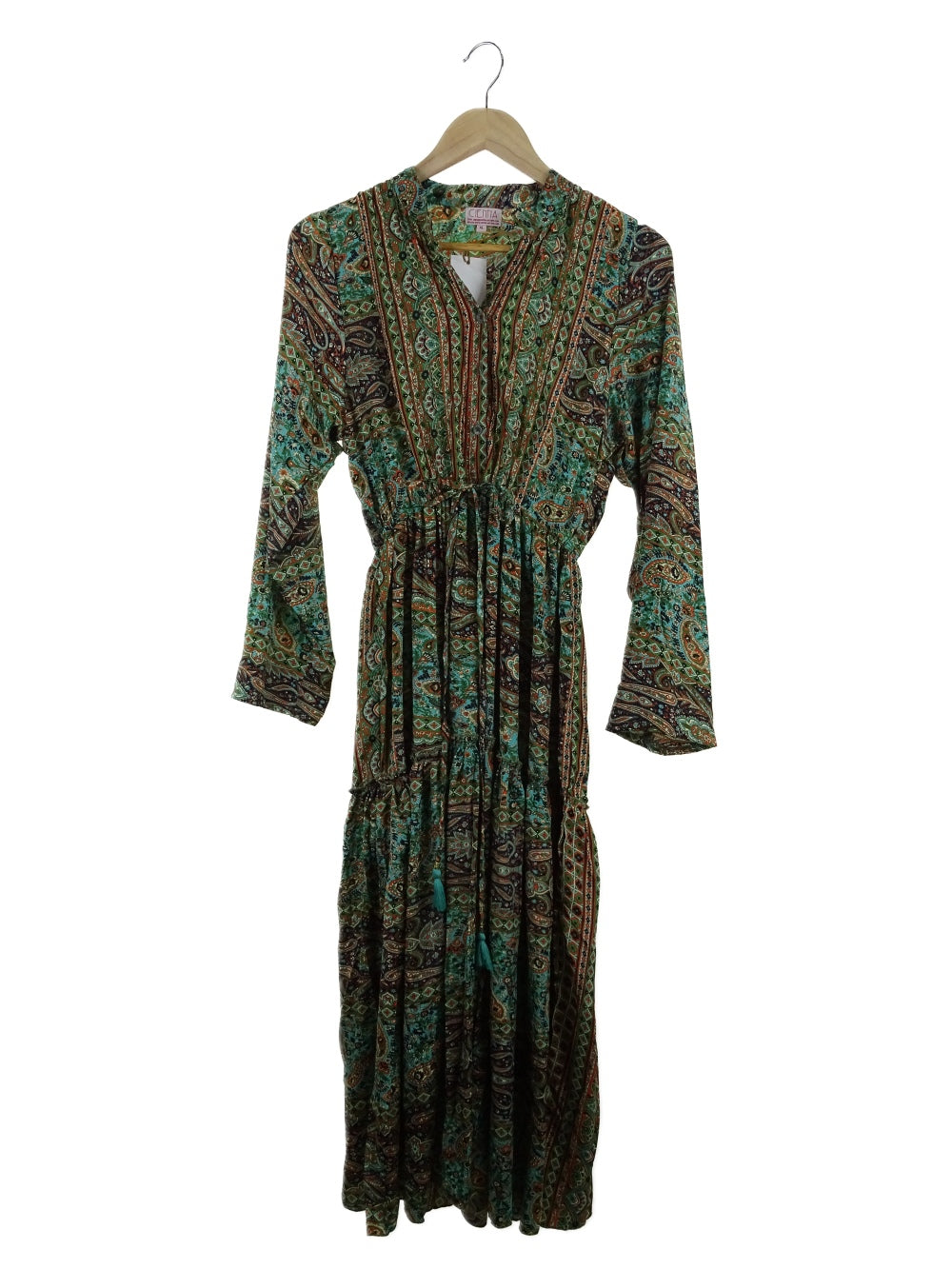 Cienna Green Printed Midi Dress XL