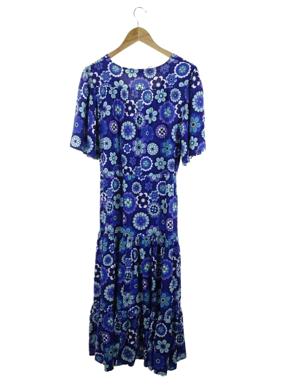 Harvest Lane Blue Floral Print Smock Midi Dress 16