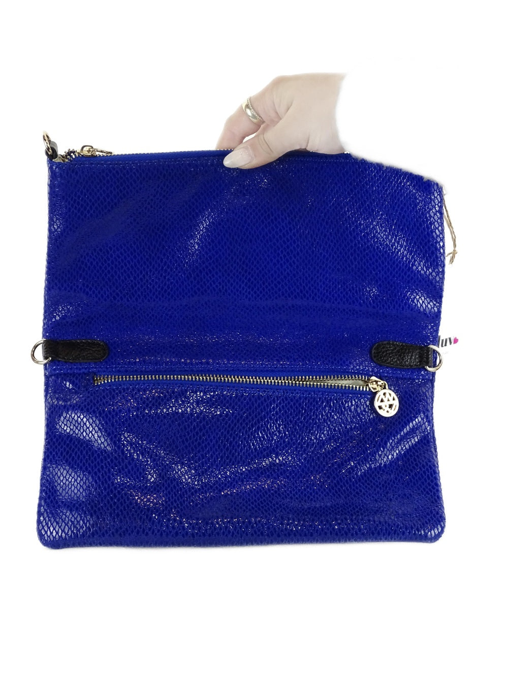 Willow &amp; Zach Blue Leather Clutch