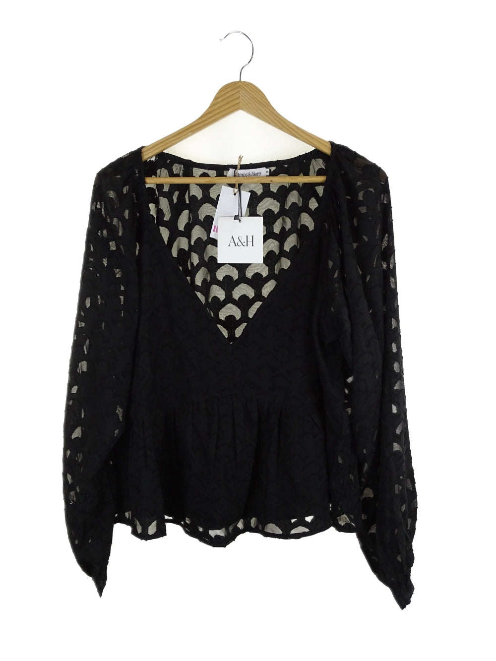 Atmos &amp; Here Black V Neck Blouse 18