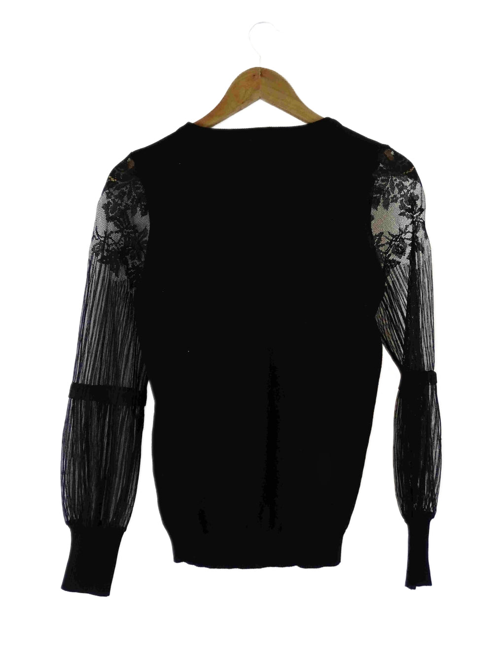 Miracle Black Knit Sheer Sleeve Jumper M/L