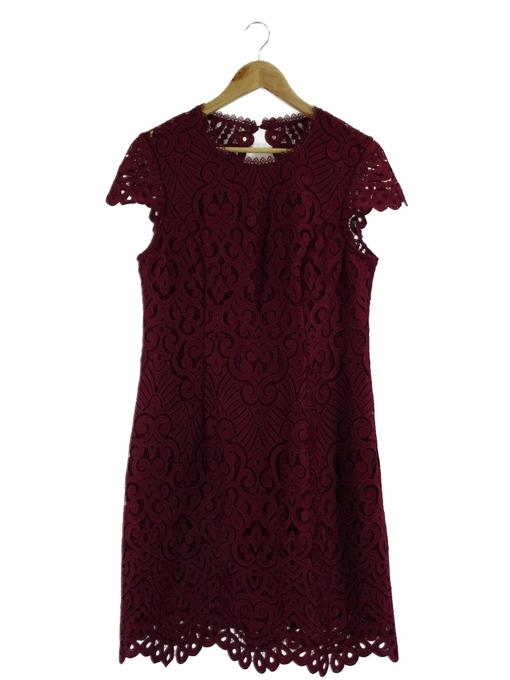 Forever New Maroon Lace Midi Dress 14