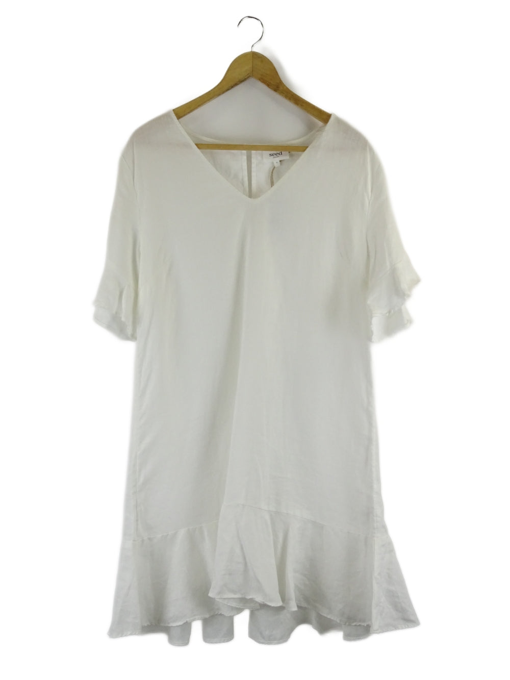 Seed White Linen Mini Dress 8