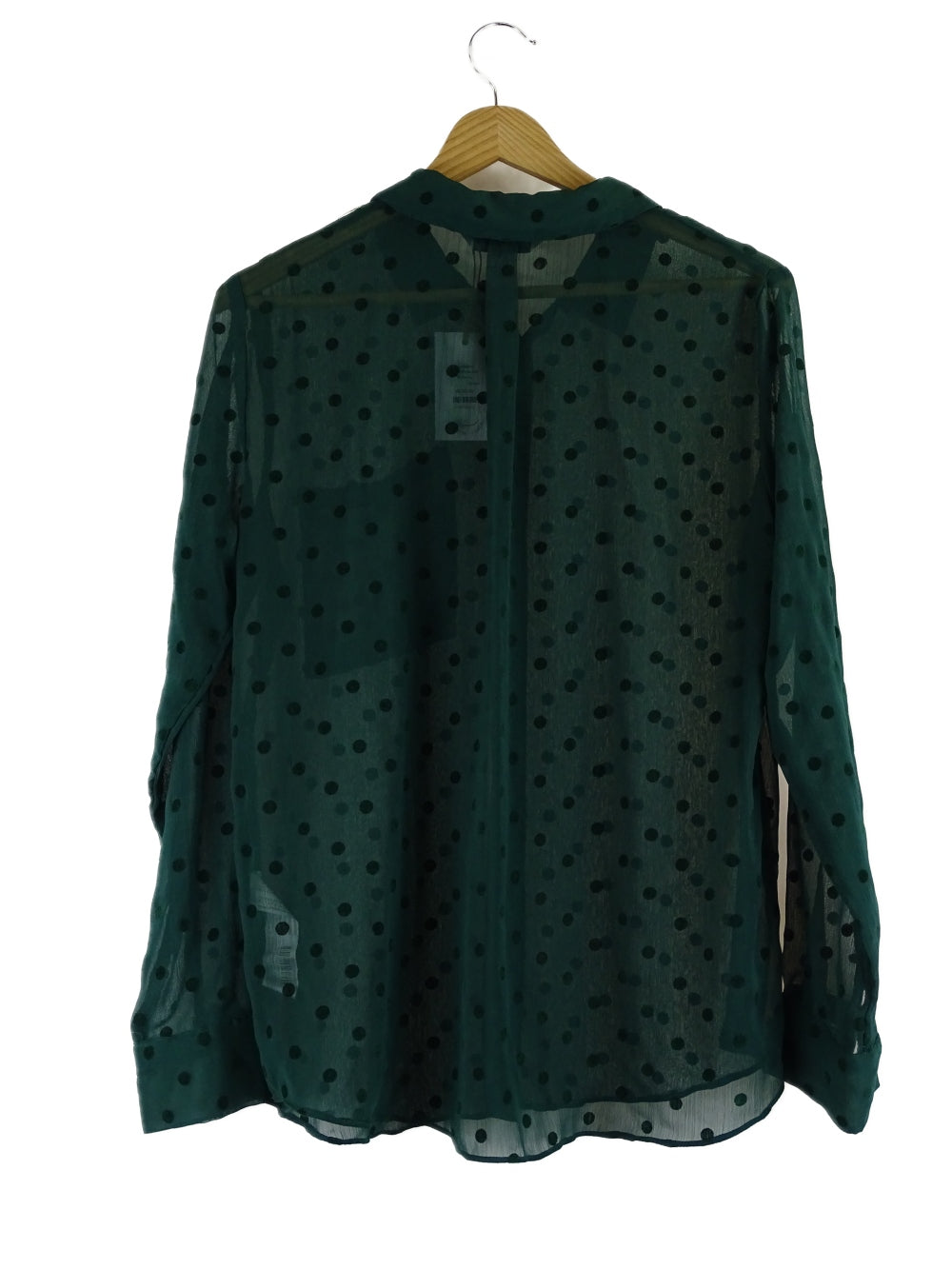 Stradivarius Green Polka Dot Blouse L