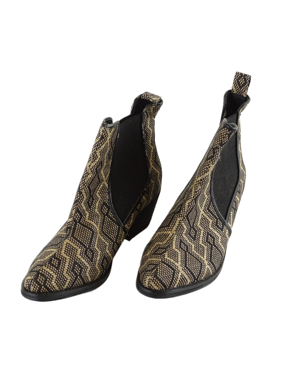 Decjuba Black and Brown Printed Boots AU/US 6 (EU 37)