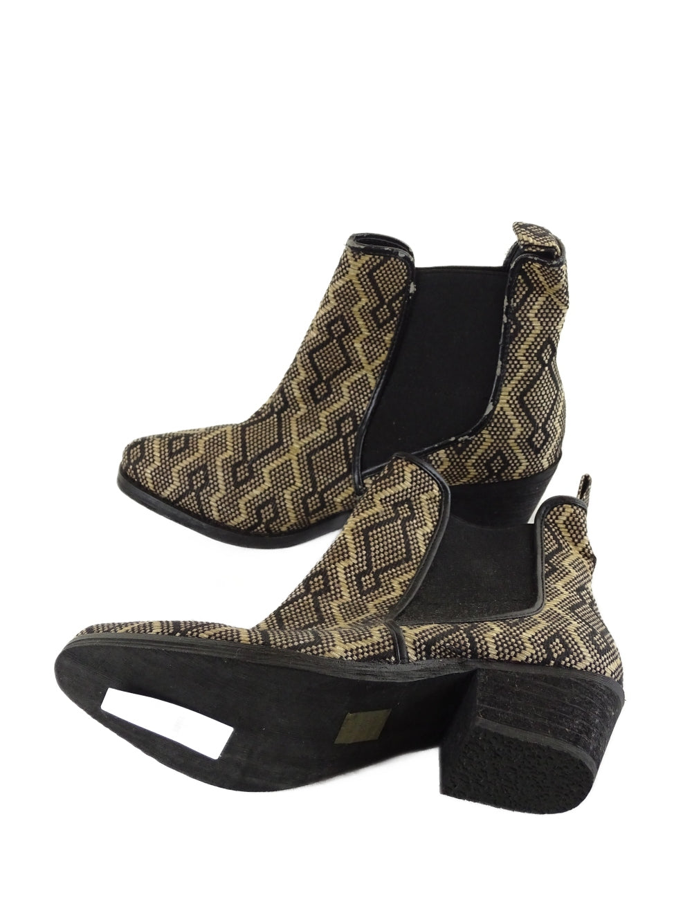 Decjuba Black and Brown Printed Boots AU/US 6 (EU 37)