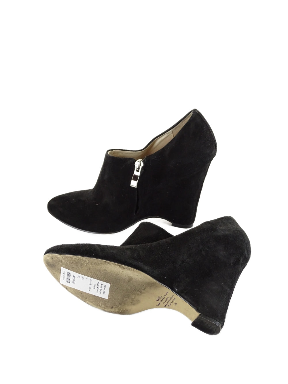 Wittner Black Suede Wedge Boots AU/US 7 (EU 38)