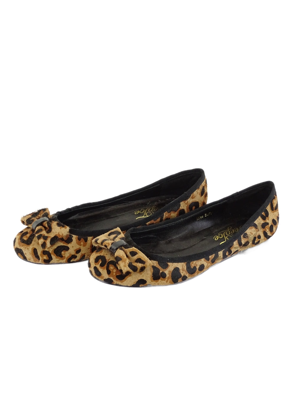 Peep Toe Cheetah Print Ballet Flats AU/US 6 (EU 37)