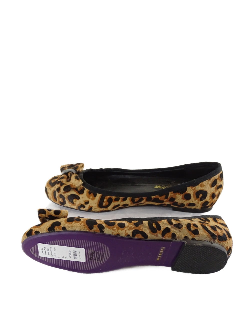 Peep Toe Cheetah Print Ballet Flats AU/US 6 (EU 37)