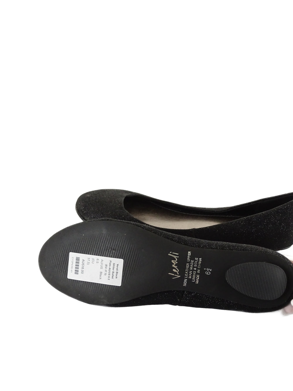 Verali Black Glitter Ballet Flats AU/US 6.5 (EU 37.5)